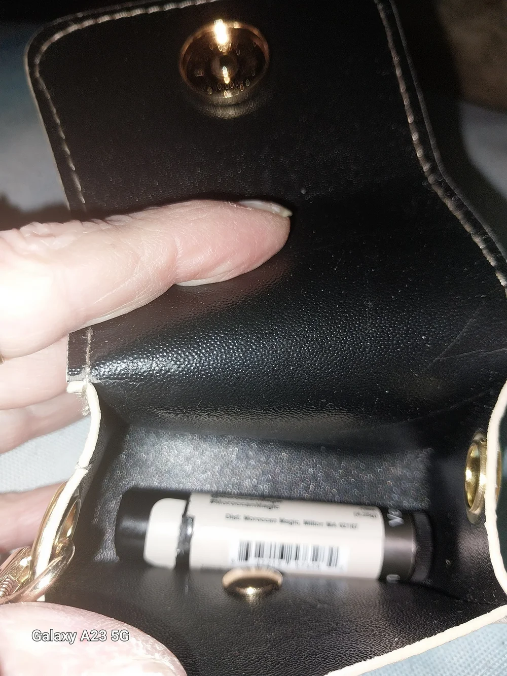 Unbranded Faux Pearl Wristlet Mini Bag/Lipstick Holder/Wallet- Beige Monogram